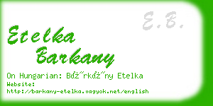 etelka barkany business card